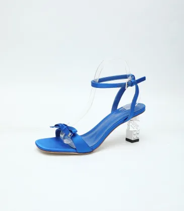 LV Crystal Heel Bow Slingback High‑Heel Sandals 7.5cm Heel #B68509