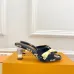 LV CUBE Metal Block Heel Silk Slide Sandals 6.5cm Heel #B68503