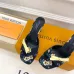 LV CUBE Metal Block Heel Silk Slide Sandals 6.5cm Heel #B68503
