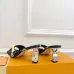 LV CUBE Metal Block Heel Silk Slide Sandals 6.5cm Heel #B68503
