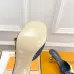 LV CUBE Metal Block Heel Silk Slide Sandals 6.5cm Heel #B68504