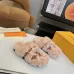Louis Vuitton Cozy Fluffy Slippers with Leather Straps and Brand Embellishments #A54592