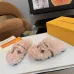 Louis Vuitton Cozy Fluffy Slippers with Leather Straps and Brand Embellishments #A54592