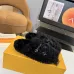 Louis Vuitton Cozy Fluffy Slippers with Leather Straps and Brand Embellishments #A54595
