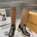 LV Monogram Knit Spliced Knee‑High Stretch Rider Boots #B68408