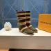 LV Suede Multi‑Buckle Mid‑Calf Rider Boots Flat Sole #B68447
