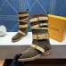 LV Suede Multi‑Buckle Mid‑Calf Rider Boots Flat Sole #B68447