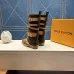 LV Suede Multi‑Buckle Mid‑Calf Rider Boots Flat Sole #B68447