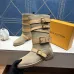 LV Suede Multi‑Buckle Mid‑Calf Rider Boots Flat Sole #B68449