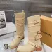 LV Vintage Multi‑Strap Suede Knee‑High Rider Boots Block Heel #B68402