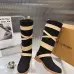 LV Vintage Multi‑Strap Suede Knee‑High Rider Boots Block Heel #B68404
