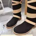 LV Vintage Multi‑Strap Suede Knee‑High Rider Boots Block Heel #B68404