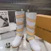LV Vintage Multi‑Strap Suede Knee‑High Rider Boots Block Heel #B68405