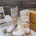 LV Vintage Multi‑Strap Suede Knee‑High Rider Boots Block Heel #B68405