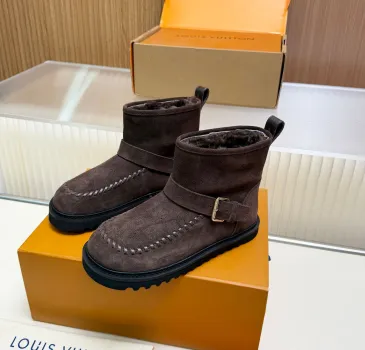 Brand L Brown Suede Mini Boots with Faux Fur Lining & Gold-Tone Buckle Strap #B69625 Brand L Brown Suede Mini Boots with Faux Fur Lining & Gold-Tone Buckle Strap #B69625