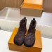 Louis Vuitton Brown Suede Winter Boots with Monogram Embroidery, Adjustable Buckle, and Chunky Sole #B69626
