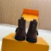 Louis Vuitton Brown Suede Winter Boots with Monogram Embroidery, Adjustable Buckle, and Chunky Sole #B69626