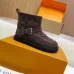 Louis Vuitton Brown Suede Winter Boots with Monogram Embroidery, Adjustable Buckle, and Chunky Sole #B69626