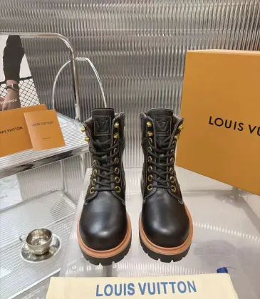 Louis Vuitton Unisex Monogram Patchwork Side‑Zip Combat Boots #B68332