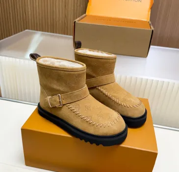 Brand L Women’s Suede Ankle Boots with Monogram Embossing, Shearling Lining & Chunky Sole #B69623 Brand L Women’s Suede Ankle Boots with Monogram Embossing, Shearling Lining & Chunky Sole #B69623