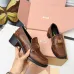 Miu Miu Women's Glossy Leather Chunky Heel Loafers #A66084