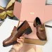 Miu Miu Women's Glossy Leather Chunky Heel Loafers #A66084