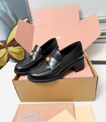 Miu Miu Women's Glossy Leather Chunky Heel Loafers #A66085