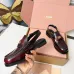 Miu Miu Women's Glossy Leather Slingback Loafer Sandals #A66088