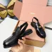 Miu Miu Women's Glossy Leather Slingback Loafer Sandals #A66089