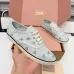 Miu Miu Women's Rhinestone Embroidered Canvas Sneakers #A66083
