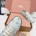 Miu Miu Women's Rhinestone Embroidered Canvas Sneakers #A66083