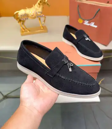 Loro Piana Unisex Tassel Lock Loafers, Suede Upper, Anti‑Slip Rubber Outsole #B67603