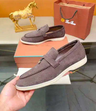 Loro Piana Unisex Tassel Lock Loafers, Suede Upper, Anti‑Slip Rubber Outsole #B67606