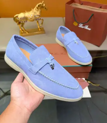 Loro Piana Unisex Tassel Lock Loafers, Suede Upper, Anti‑Slip Rubber Outsole #B67612