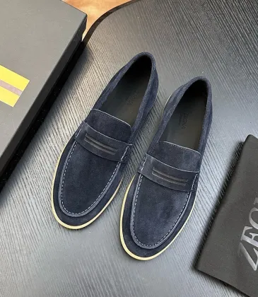 Zegna Men’s Suede Calfskin Loafers, Water‑Dyed Lining, Light TPR Outsole #B67575 Zegna Men’s Suede Calfskin Loafers, Water‑Dyed Lining, Light TPR Outsole #B67575
