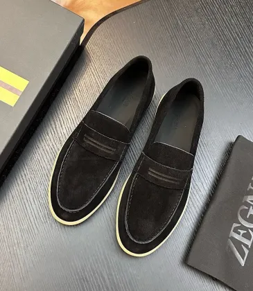 Zegna Men’s Suede Calfskin Loafers, Water‑Dyed Lining, Light TPR Outsole #B67576 Zegna Men’s Suede Calfskin Loafers, Water‑Dyed Lining, Light TPR Outsole #B67576