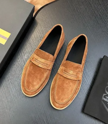 Zegna Men’s Suede Calfskin Loafers, Water‑Dyed Lining, Light TPR Outsole #B67577 Zegna Men’s Suede Calfskin Loafers, Water‑Dyed Lining, Light TPR Outsole #B67577