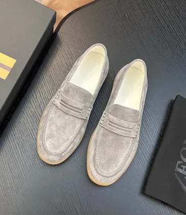 Zegna Men’s Suede Calfskin Loafers, Water‑Dyed Lining, Light TPR Outsole #B67578 Zegna Men’s Suede Calfskin Loafers, Water‑Dyed Lining, Light TPR Outsole #B67578