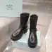 Prada Inspired Black Leather Biker Boots With Chunky Platform Sole #A54581