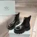 Prada Style Shiny Black Leather Chelsea Boots With Chunky Platform Sole #A54582