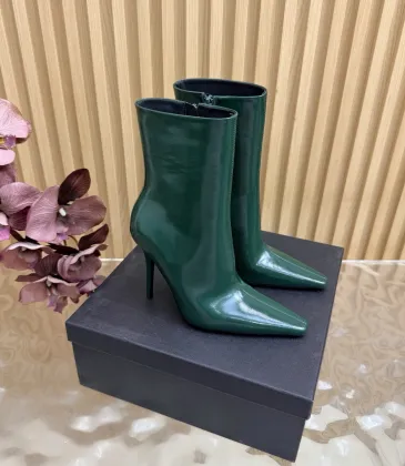 YSL Cassandre Side‑Zip Square‑Toe Ankle Boots 10.5cm Heel #B68440