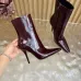 YSL Cassandre Side‑Zip Square‑Toe Ankle Boots 10.5cm Heel #B68445