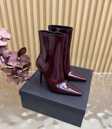 YSL Cassandre Side‑Zip Square‑Toe Ankle Boots 10.5cm Heel #B68445