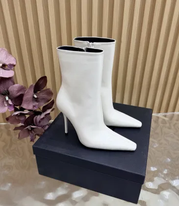 YSL Cassandre Side‑Zip Square‑Toe Ankle Boots 10.5cm Heel #B68446