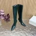 YSL Cassandre Side‑Zip Square‑Toe Knee‑High Boots 7cm Heel #B68429
