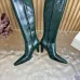 YSL Cassandre Side‑Zip Square‑Toe Knee‑High Boots 7cm Heel #B68429