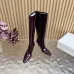 YSL Cassandre Side‑Zip Square‑Toe Knee‑High Boots 7cm Heel #B68430
