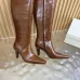 YSL Cassandre Side‑Zip Square‑Toe Knee‑High Boots 7cm Heel #B68431