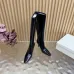 YSL Cassandre Side‑Zip Square‑Toe Knee‑High Boots 7cm Heel #B68435