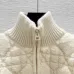 2025 D-ior Ecru Cannage Knit Cropped Zip-Up Cardigan #A54549